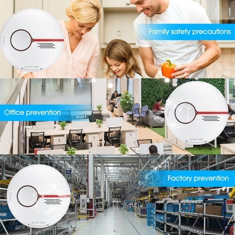 Zoternen Détecteur de fumée Wi-Fi, alarme incendie intelligente, système de sécurité sans fil, contrôle via application Tuya, pour cuisine, magasin, hôtel, usine (1/5)