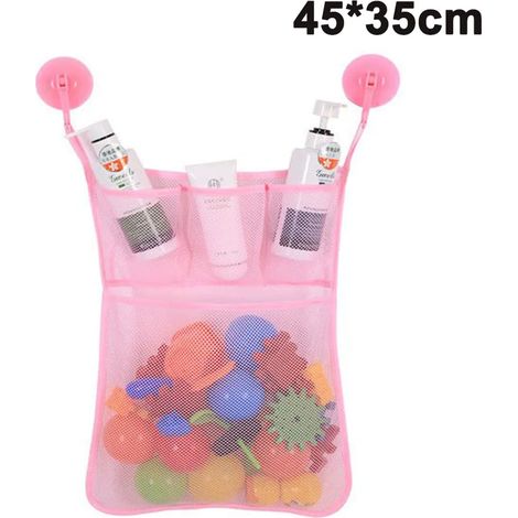 1 pieza Red de baño Malla de almacenamiento grande para juguetes de baño con 6 ganchos (1/5)