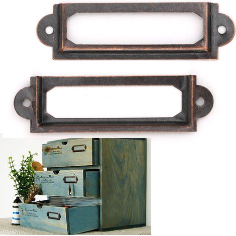 Étiquettes de tiroir vintage en bronze rouge pour étudiants, accessoires de bureau DIY (1/4)