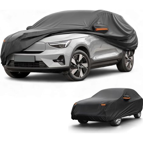 All Seasons Waterproof Car Cover Sun And Rain Protection for XC40 2017-2022 210D-Pu Black with Reflective Strips (1/5)