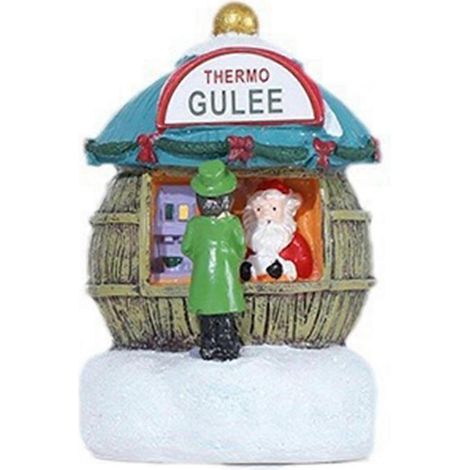 Petite maison de Noël en résine, décoration de comptoir d'hôtel ou de centre commercial, cadeau de Noël pour enfants. (1/5)