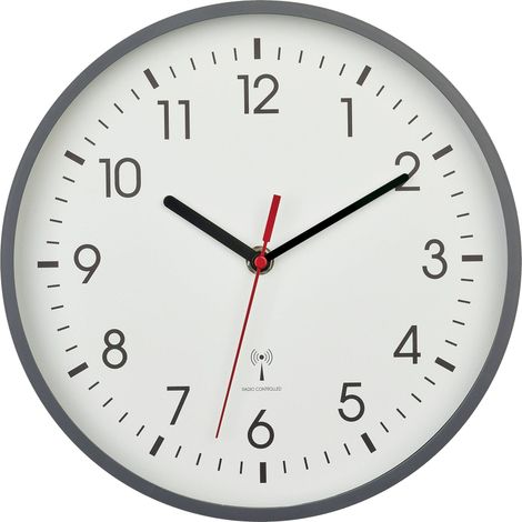 Horloge murale TFA Dostmann 60.3550.10 radiopiloté(e) 24.5 cm x 42 mm gris (1/5)