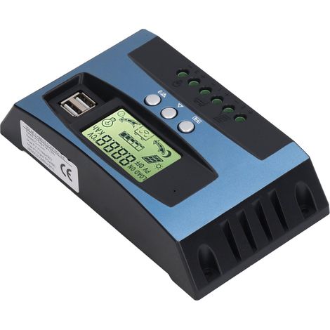 Régulateur de charge solaire MPPT 12V/24V identification automatique écran LCD double USB réglable 30A (1/5)
