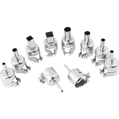 GARRYFIZH Embouts de buse à air chaud ronds et carrés en acier inoxydable durable, lot de 10, pour la réparation de stations de soudage BGA. (1/5)