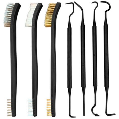 Pinceau de Nettoyage pour Pistolet Pistolet Choisir de Nettoyage kit Poils en Fil Industriel Brosses de Nettoyage Pistolet Jeu Tactique Shortgun Canon Outil de Nettoyage (3 Pinceau+4 Choisir) (1/5)