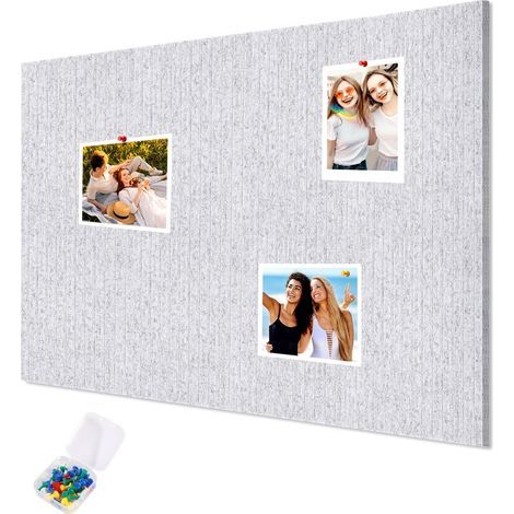 Grand Tableau D'affichage Autocollant en Feutre 120 x 90 cm avec 30 Punaises Tableau en Liège Mural Tableau Photo Pliable Panneau Liege Mural Tableau Mémo Tableau de Vision pour Bureau Cuisine Notes (1/5)