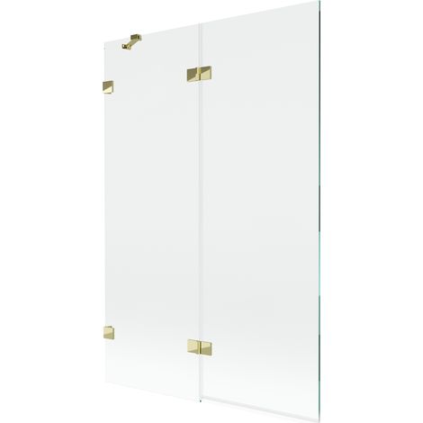 Mexen Lunar paravent de baignoire à 2 volets gauche 120 x 150 cm, transparent, or - 897-120-100-50-00-L (1/5)