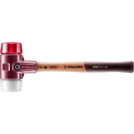 HALDER SIMPLEX Schonhammer Ø 60 mm Plastik rot / Superplastik mit Tempergussgehäuse (1/5)