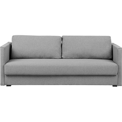 Sofá cama 3 plazas gris claro poliéster almacenaje convertible cojines Eksjo (1/5)