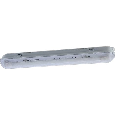 Multiprise étanche électrifiée 1 Tube 60 cm IP65, étanche, idéale pour éclairage extérieur et environnements humides.