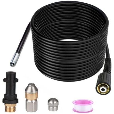 Déboucheur Canalisation 15m ,Pour Karcher Nettoyeur Haute Pression Déboucheur Canalisation Professionnel Compatible K2-K7/HD/HDS 400Bar 60C° (1/5)