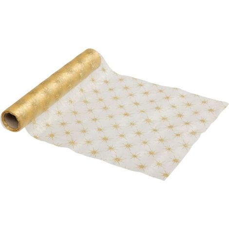 Chemin de table Organza OR Etoiles 28 x 500 cm Feeric Christmas