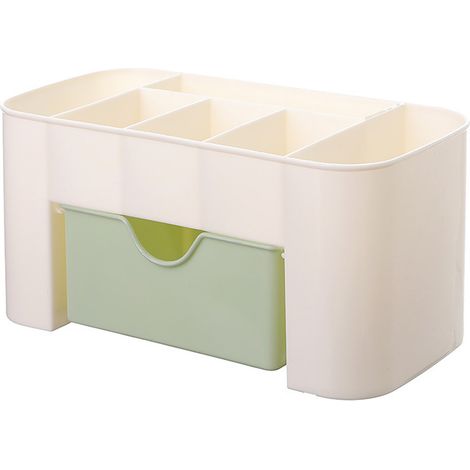 1 Caja organizadora de cosméticos con cajón, rejilla antideslizante, material PP, para maquillaje y brochas. (1/5)
