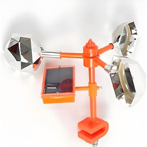 Réflecteur anti-oiseaux et girouette avec son, boîte vocale intelligente à énergie solaire à 360°, réfléchissant pour effrayer les oiseaux de la cour, du patio ou de la ferme (1/4)