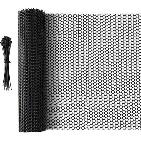 Clôture en Maille Plastique Noir, 5 m x 40 cm, Filet Polyvalent pour Protection des Arbres, Barrière pour Chats, Chiens, Lapins et Plantes (1/5)