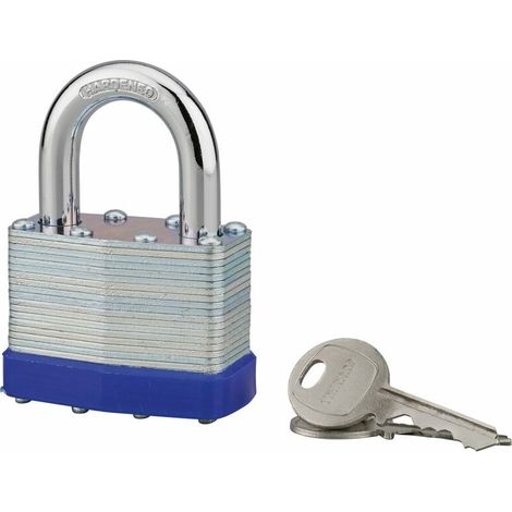 Cadenas à clé Slice, acier, intérieur, anse acier, 50mm, 2 clés - (1/2)