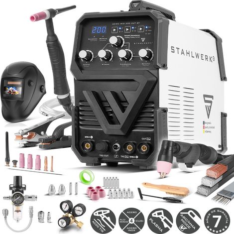 STAHLWERK soldadora AC DC Wig 200 CUT ST con cortador de plasma, totalmente equipada