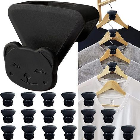 18 pièces crochet de connexion de cintre multifonctionnel nouveau connecteur crochet couche cintre stockage de cintre pour vêtements suspendus (1/5)