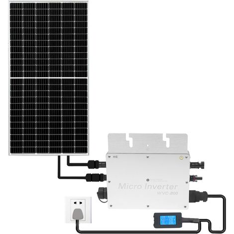 Onduleur solaire de 800 W, convertisseur MPPT avec écran LCD, entrée DC 22-50 V, sortie AC 120 V/230 V,  pour système solaire domestique, argenté