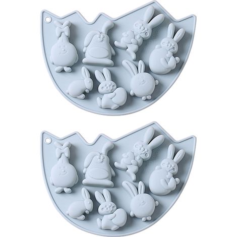 Moule En Silicone Pour Œufs De Pâques - Lapin Forme Coquille - Pour Chocolat Et Bonbons - 1 Pièce (1/5)