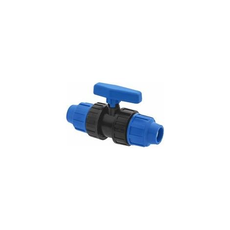 Robinet à boisseau sphérique pour raccords de tuyau d'eau 20 mm – Vanne a compression PN10 de 20mm – Robinet à bille compatible avec tuyaux en polyéthylène PE80 et PE100-1 pièce (1/3)