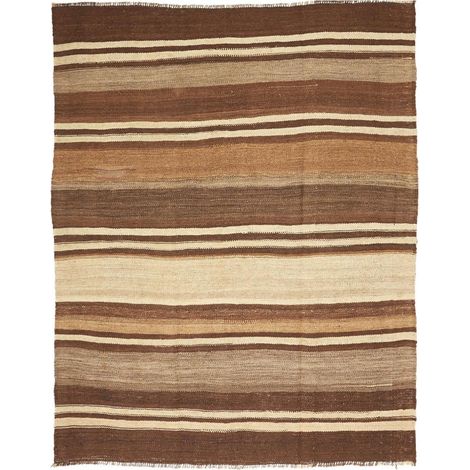 Authentique tapis d'Orient kilim fait main 177x201 marron et beige (1/5)