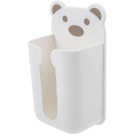 Boîte à Mouchoirs Murale en Plastique Blanc Ouverture en T Large, Compatible Plusieurs Types de Papiers, Support Mural sans Perçage pour Salle de Bain