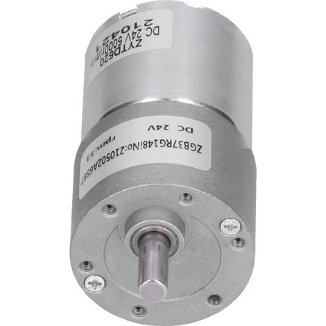 Moteur à engrenages DC 24V, arbre 37mm, micro motoréducteur électrique ZGB37RG 33R-24V, réducteur de vitesse compact (1/5)
