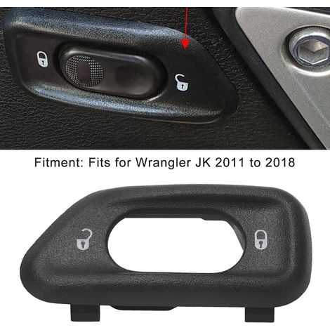 Cubierta protectora del interruptor de la cerradura de la puerta, puerta delantera, embellecedor del marco del interruptor para Wrangler JK 2011-2018, izquierda 68185911AA (1/5)