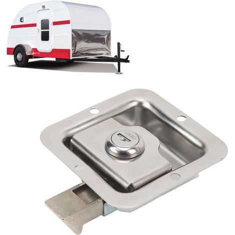 Accessoires pour caravanes et camping-cars : poignée de porte encastrée 8282 mm, verrou plat, compatible avec les boîtes à outils de caravanes et camping-cars (866-28) (1/5)