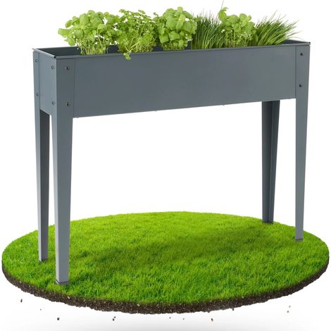 AREBOS Jardinera elevada Jardinera metálica Jardinera acero Jardinera con flores (1/5)
