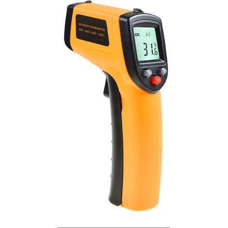 Pistolet thermomètre infrarouge (-50 °C à 400 °C), pistolet de température laser sans contact avec écran LCD pour cuisson/barbecue/four à pizza/sencha/réfrigérateur/voiture (1/4)
