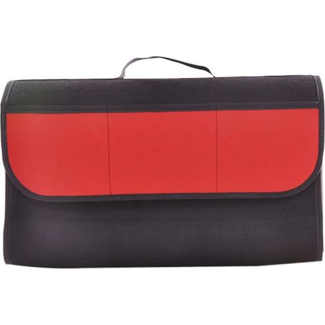 GDHZS- Rangement Coffre de Voiture,50cm×15cm×24cm Sac de Coffre Voiture,Organisateur Coffre Voiture Multifonctionnel,Pliable Rangement Voiture Interieur Pliable, Noir et Rouge (1/5)