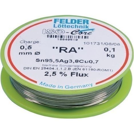 Hilo De Soldar Iso-Core Ra 0,5 Mm 100 G Sn95,5Ag3,8Cu0,7 Fel