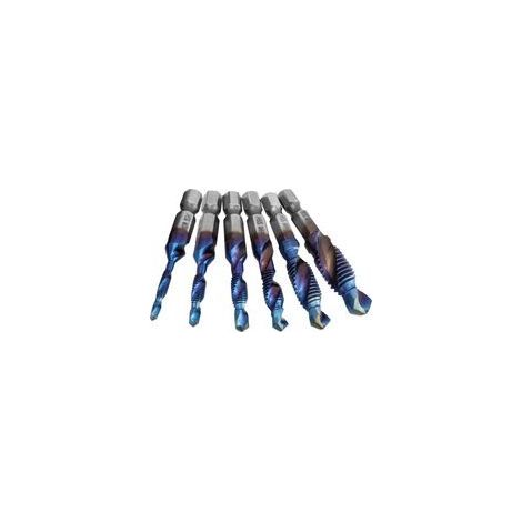 Set de 6 Forets à Taraudage HSS Tarauds à Filetage M3 M10, Acier Rapide, Outil de Forage pour Métal et Plastique (1/5)