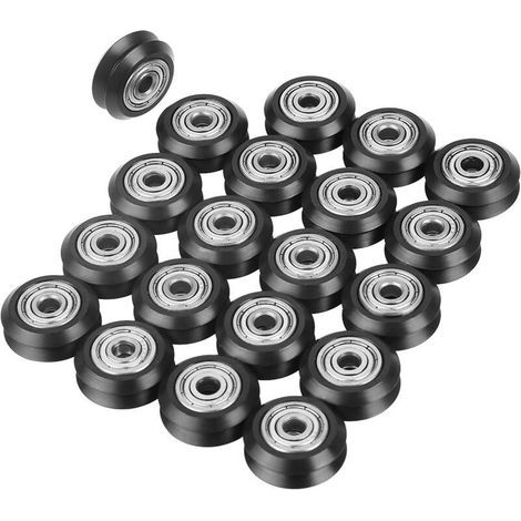 Roues, 20pcs en forme de V roue de rainure 5mm alésage 625 accessoires de poulie de roulement pour imprimante 3D CNC (1/5)