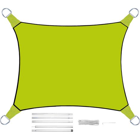 Sonnensegel Rechteckig 2x3m Grün mit Stangenset - Sonnenschutz für den Garten (1/5)
