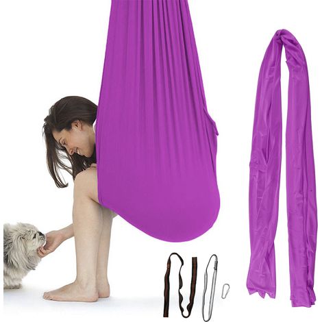 Hamac élastique pour enfants, balancelle élastique violette pour l'intérieur et l'extérieur (1/5)
