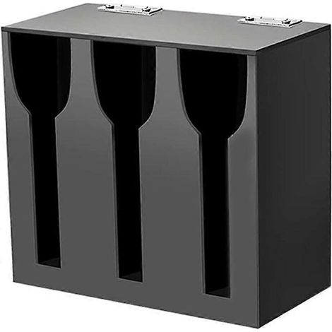 Distributeur d’ustensiles en acrylique, porte-couverts noir à 3 compartiments (1/5)