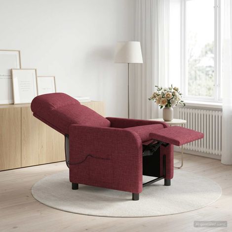 vidaXL Silla de masajes reclinable Rojo vino Tela (1/5)