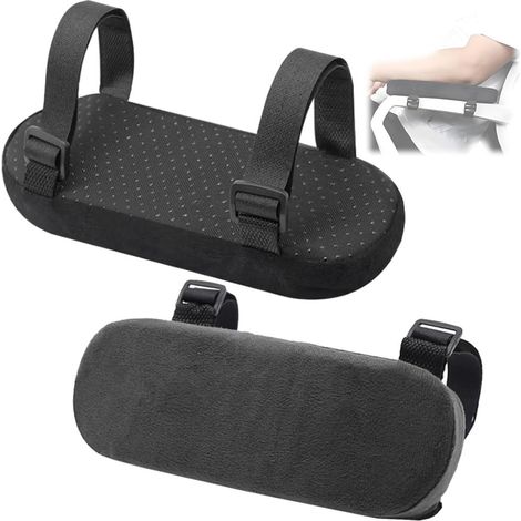 2 Pièces Coussin de Coude, Coussin Accoudoir, Accoudoirs Coude Support, Mousse à Mémoire Protège avec Sangles Réglables Coussinets (1/5)