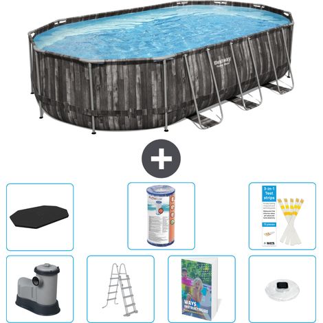 Bestway Piscina Bestway Power Steel Oval - 610x366x122 cm - 8-piezas S622 (1/3)