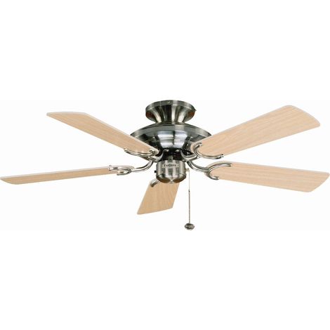 Ceiling Fan Mayfair Steel / Maple with Pull Cord