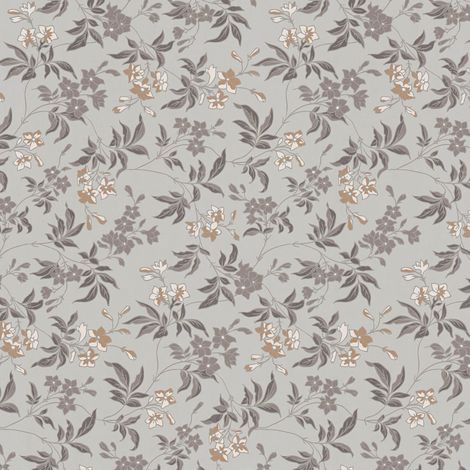 Papier peint floral Profhome 390632 papier peint intissé lisse avec des ornements floraux mat gris brun-doré blanc noir 5,33 m2 (1/5)