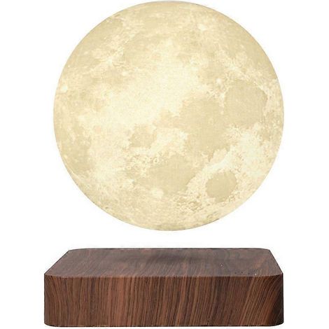 Lámpara lunar flotante de levitación magnética, luz nocturna LED táctil giratoria con textura de cráter lunar, decoración de mesa alimentada por USB (1/5)