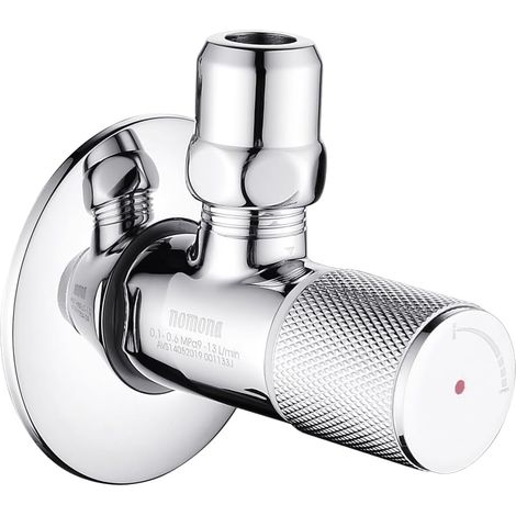 Water Angle Tap Single Lever Wall Fitting G1/2" x G3/8" Basin Faucet, Chrome Brass Corner Faucet for Bathroom Faucet G3/8" (Mark: Red) (1/5)