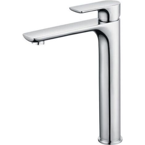 Mitigeur Lavabo Design à Bec Haut Grand Robinet Salle de Bain Chromé avec Mousseur Démontable Robinet de Lavabo en Laition Robinet haut salle bain (1/5)