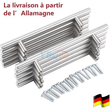 20 Pcs T-Barre Poignée de Meuble Cuisine Inox Bâton Tous Les Entraxes (1/4)