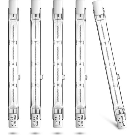 100W 118mm R7s Dimmable ampoule halogène crayon Blanc Chaud 2800K,1500lm projecteur AC220-240V pour l’éclairage de maison etc (1/4)