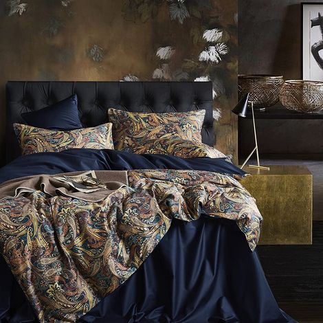 Parure de lit King Size avec Housse de Couette et taies d'oreiller Motif Floral bohème Vintage (1/5)